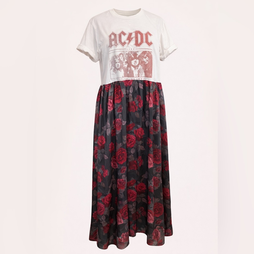 AC/DC Edition! Band Tee to maxi! Repurposed. 🎸The Remix Collection 🥁